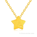 Collier de pendentif coeur en or pure 24k